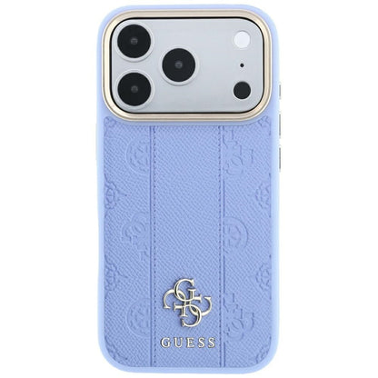 MagSafe-deksel for Apple iPhone 18 Pro / 17 Pro, Guess, Stripe Peony 4G, Bleu
