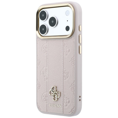 MagSafe-deksel for Apple iPhone 18 Pro / 17 Pro, Guess, Stripe Peony 4G, Rosa