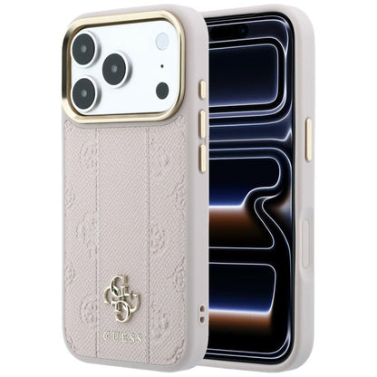 MagSafe-deksel for Apple iPhone 18 Pro / 17 Pro, Guess, Stripe Peony 4G, Rosa