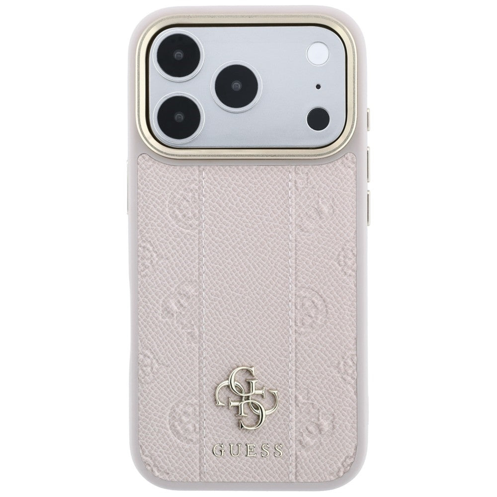 MagSafe-deksel for Apple iPhone 18 Pro / 17 Pro, Guess, Stripe Peony 4G, Rosa