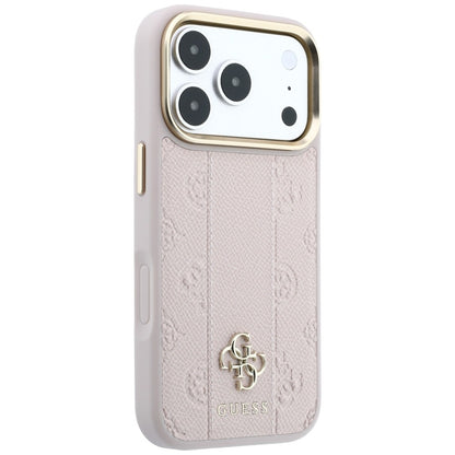 MagSafe-deksel for Apple iPhone 18 Pro / 17 Pro, Guess, Stripe Peony 4G, Rosa