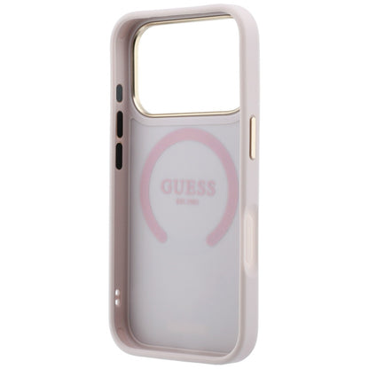 MagSafe-deksel for Apple iPhone 18 Pro / 17 Pro, Guess, Stripe Peony 4G, Rosa