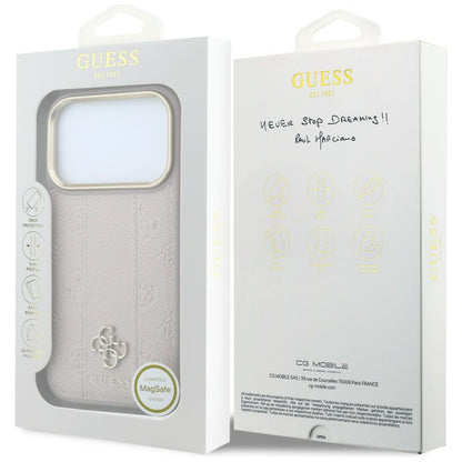 MagSafe-deksel for Apple iPhone 18 Pro / 17 Pro, Guess, Stripe Peony 4G, Rosa