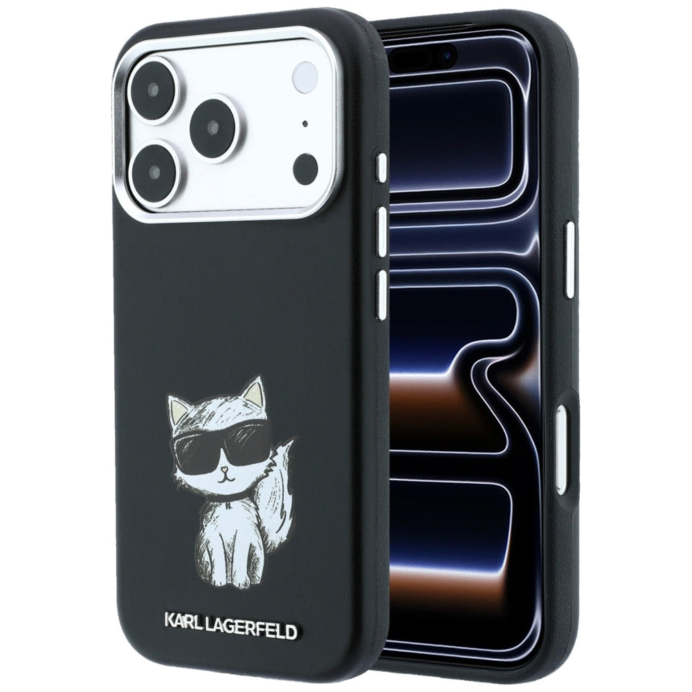 MagSafe-deksel for Apple iPhone 18 Pro / 17 Pro, Karl Lagerfeld, Choupette Sketch, Svart