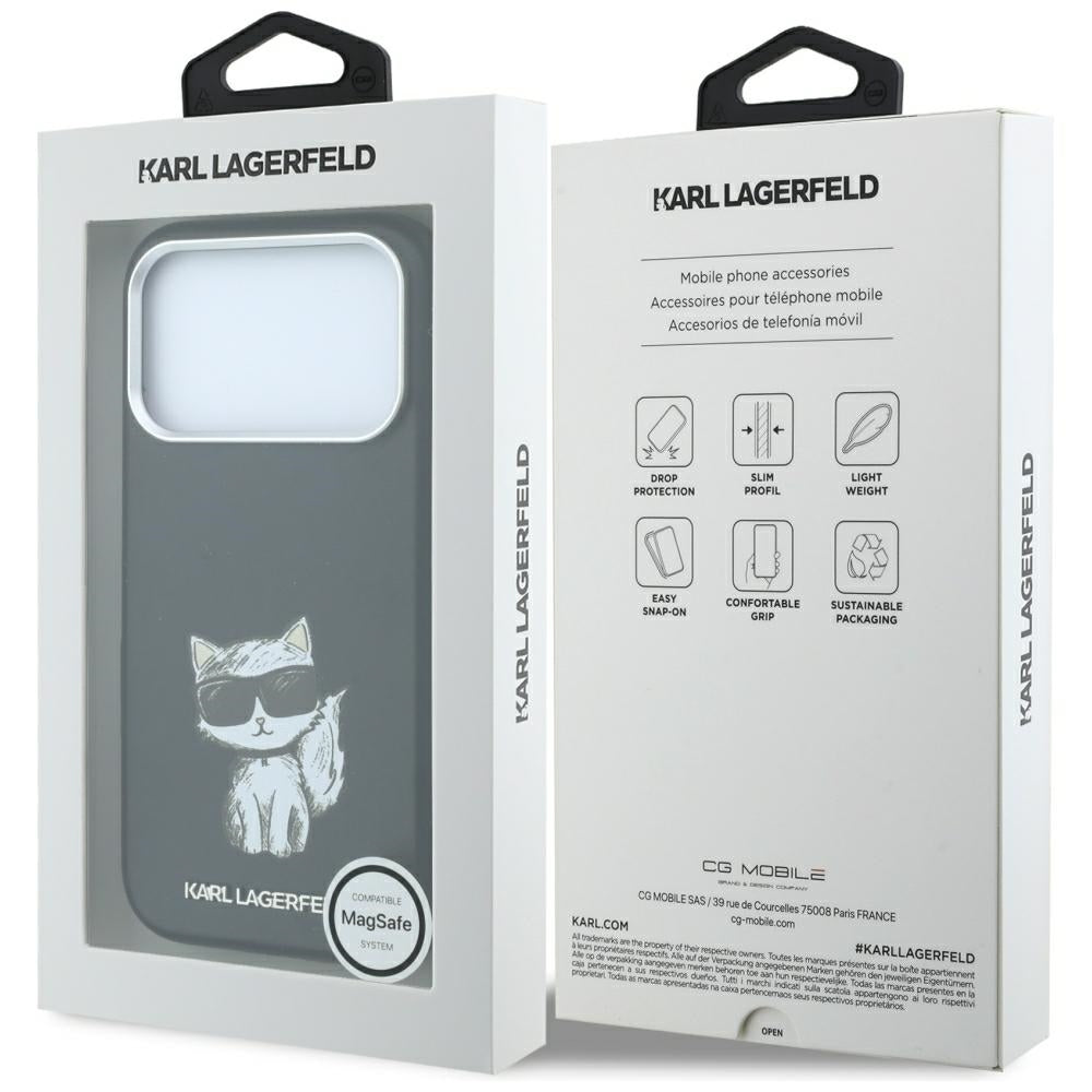 MagSafe-deksel for Apple iPhone 18 Pro / 17 Pro, Karl Lagerfeld, Choupette Sketch, Svart