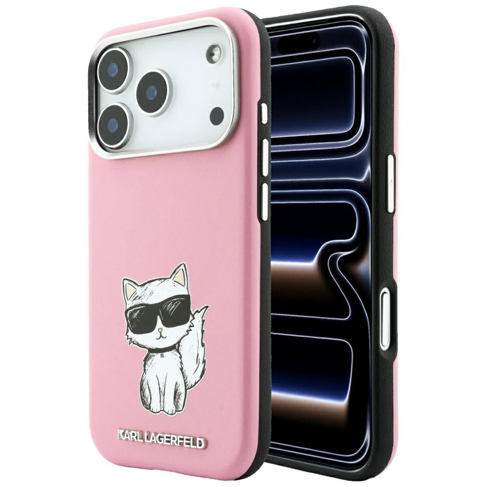MagSafe-deksel for Apple iPhone 18 Pro / 17 Pro, Karl Lagerfeld, Choupette Sketch, Rosa