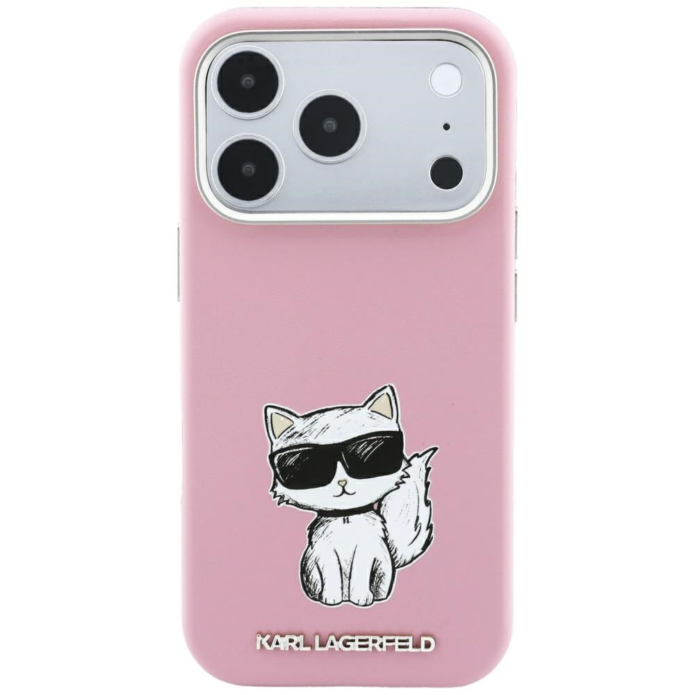 MagSafe-deksel for Apple iPhone 18 Pro / 17 Pro, Karl Lagerfeld, Choupette Sketch, Rosa