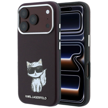 MagSafe-deksel for Apple iPhone 18 Pro / 17 Pro, Karl Lagerfeld, Choupette Sketch, Burgunder