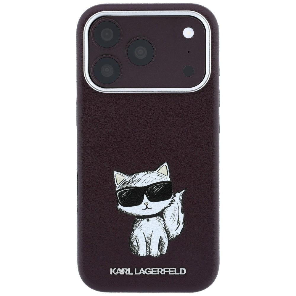 MagSafe-deksel for Apple iPhone 18 Pro / 17 Pro, Karl Lagerfeld, Choupette Sketch, Burgunder