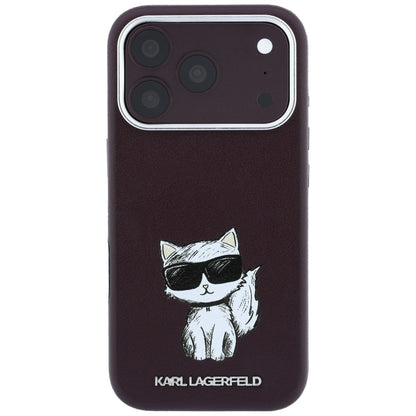 MagSafe-deksel for Apple iPhone 18 Pro / 17 Pro, Karl Lagerfeld, Choupette Sketch, Burgunder