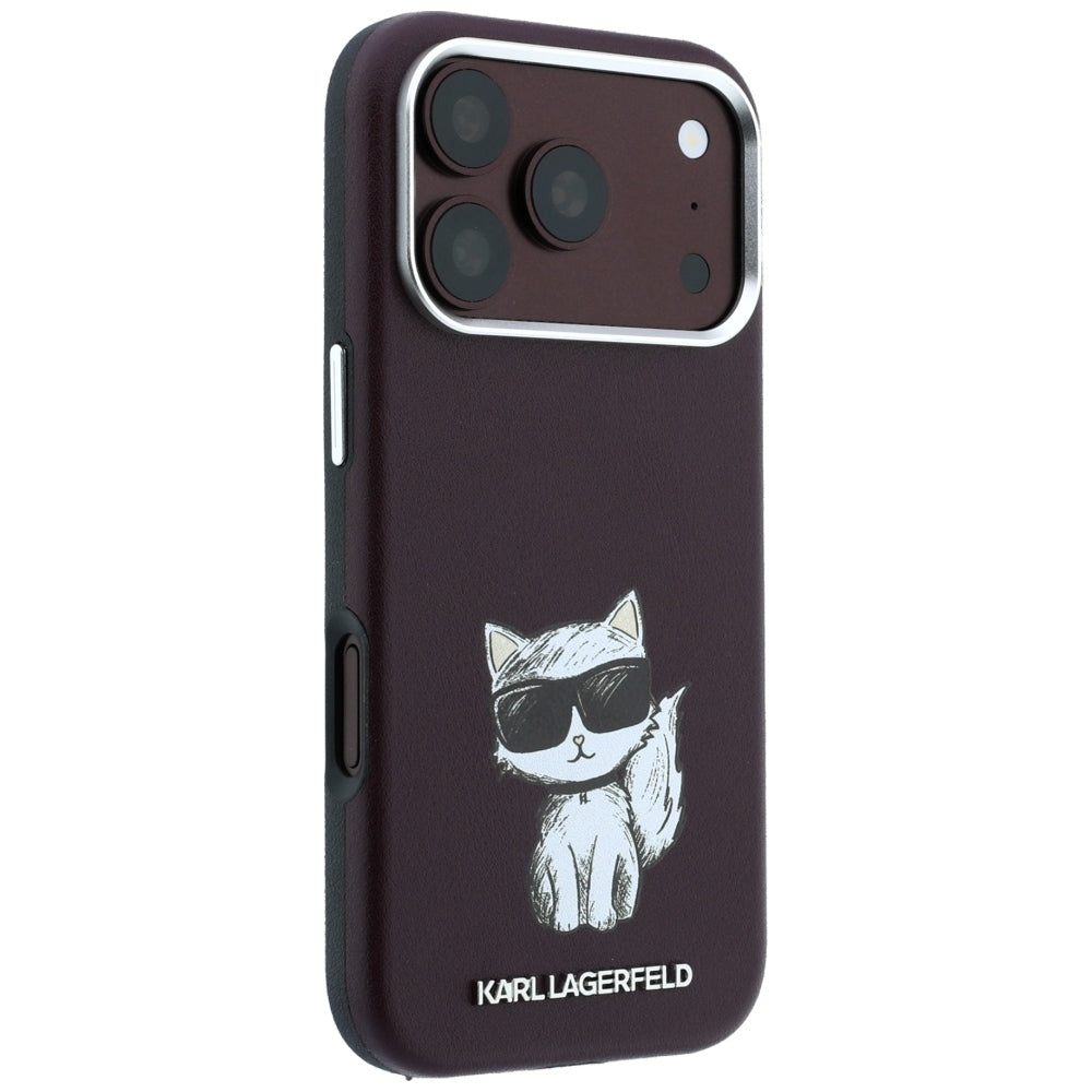 MagSafe-deksel for Apple iPhone 18 Pro / 17 Pro, Karl Lagerfeld, Choupette Sketch, Burgunder