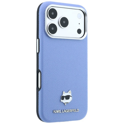 MagSafe-deksel for Apple iPhone 18 Pro / 17 Pro, Karl Lagerfeld, Grained Choupette Head, Bleu