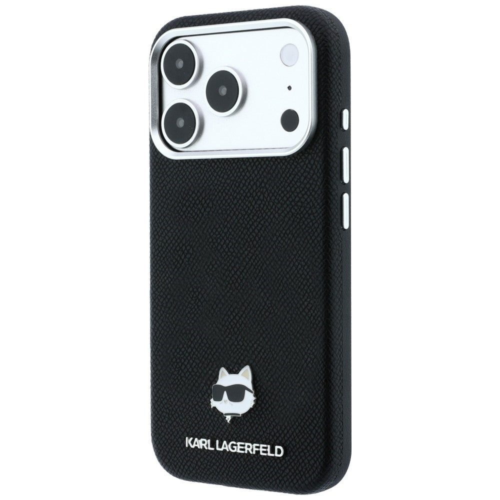 MagSafe-deksel for Apple iPhone 18 Pro / 17 Pro, Karl Lagerfeld, Grained Choupette Head, Svart