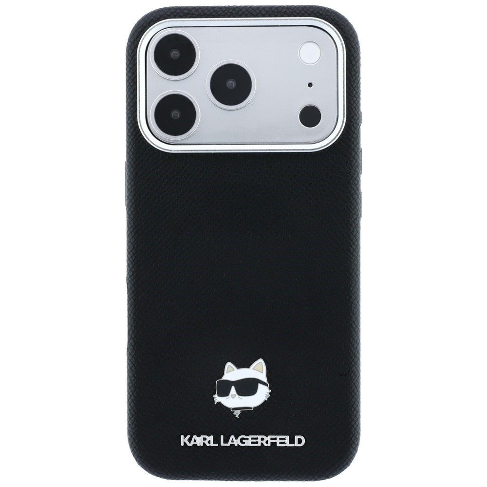 MagSafe-deksel for Apple iPhone 18 Pro / 17 Pro, Karl Lagerfeld, Grained Choupette Head, Svart