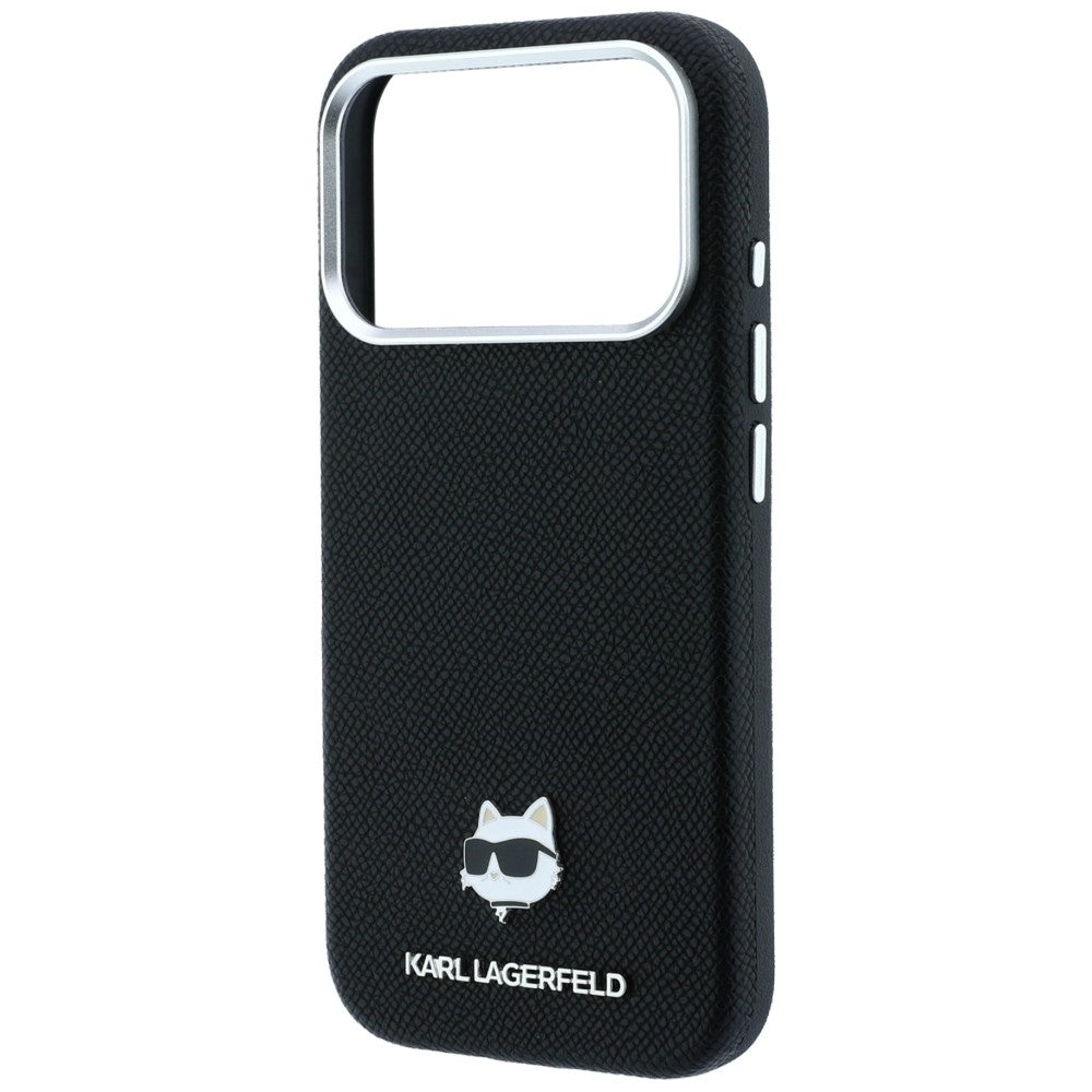 MagSafe-deksel for Apple iPhone 18 Pro / 17 Pro, Karl Lagerfeld, Grained Choupette Head, Svart