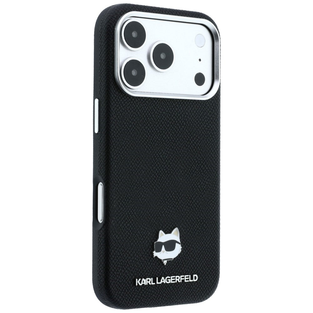 MagSafe-deksel for Apple iPhone 18 Pro / 17 Pro, Karl Lagerfeld, Grained Choupette Head, Svart