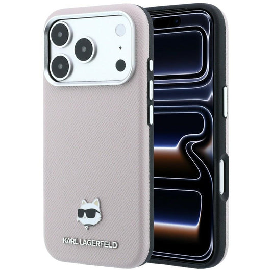 MagSafe-deksel for Apple iPhone 18 Pro / 17 Pro, Karl Lagerfeld, Grained Choupette Head, Rosa