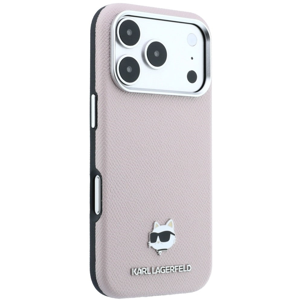 MagSafe-deksel for Apple iPhone 18 Pro / 17 Pro, Karl Lagerfeld, Grained Choupette Head, Rosa