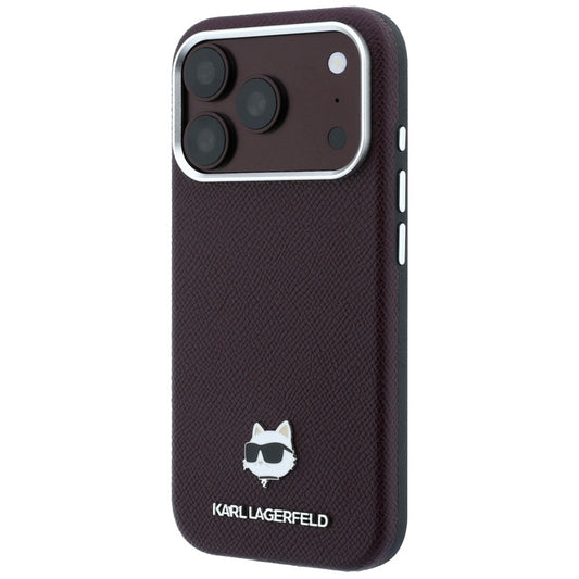 MagSafe-deksel for Apple iPhone 18 Pro / 17 Pro, Karl Lagerfeld, Grained Choupette Head, Burgunder