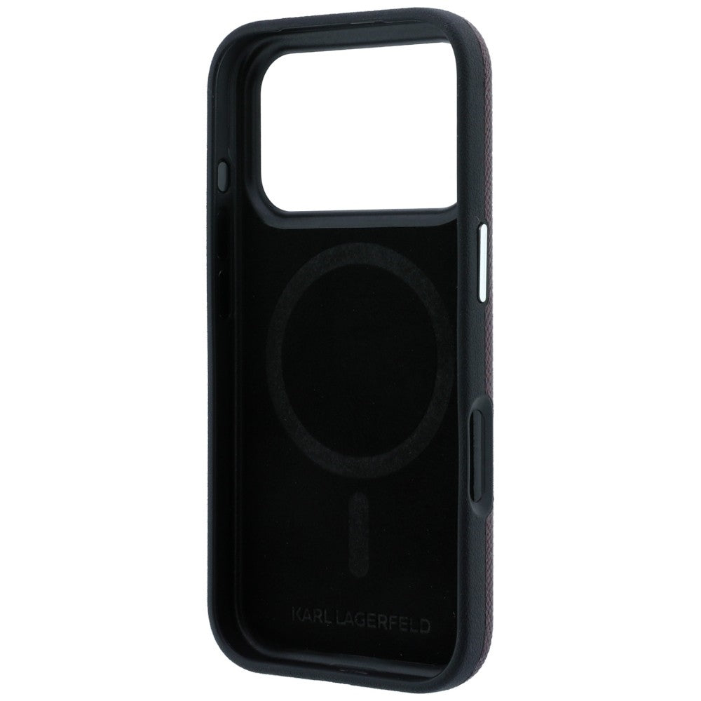 MagSafe-deksel for Apple iPhone 18 Pro / 17 Pro, Karl Lagerfeld, Grained Choupette Head, Burgunder