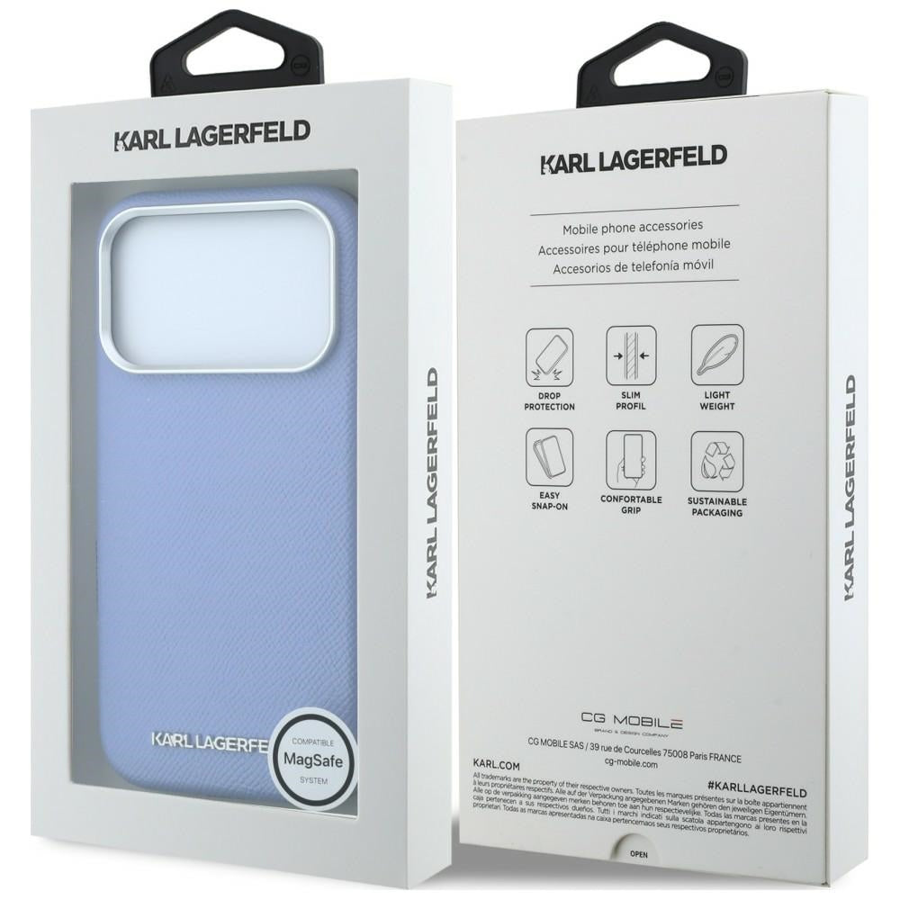 MagSafe-deksel for Apple iPhone 18 Pro / 17 Pro, Karl Lagerfeld, Kornet forlenget logo, Blå