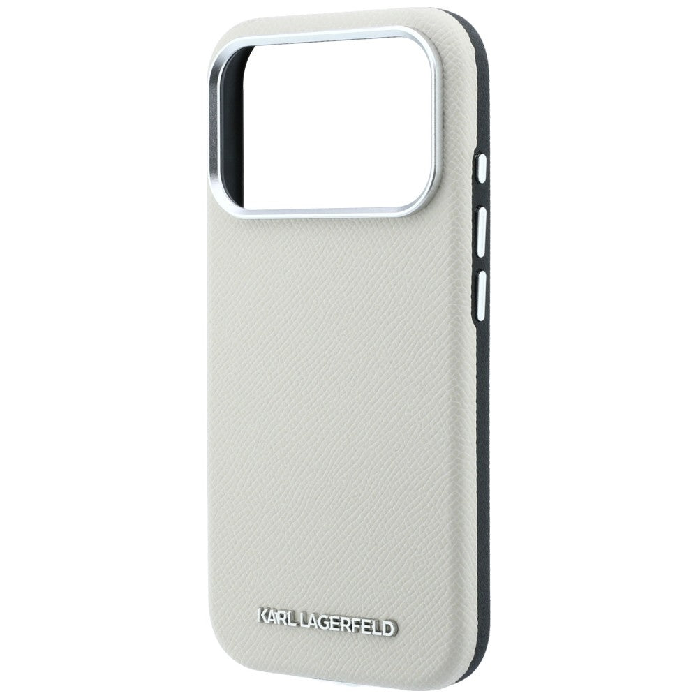 MagSafe-deksel for Apple iPhone 18 Pro / 17 Pro, Karl Lagerfeld, Kornet forlenget logo, beige