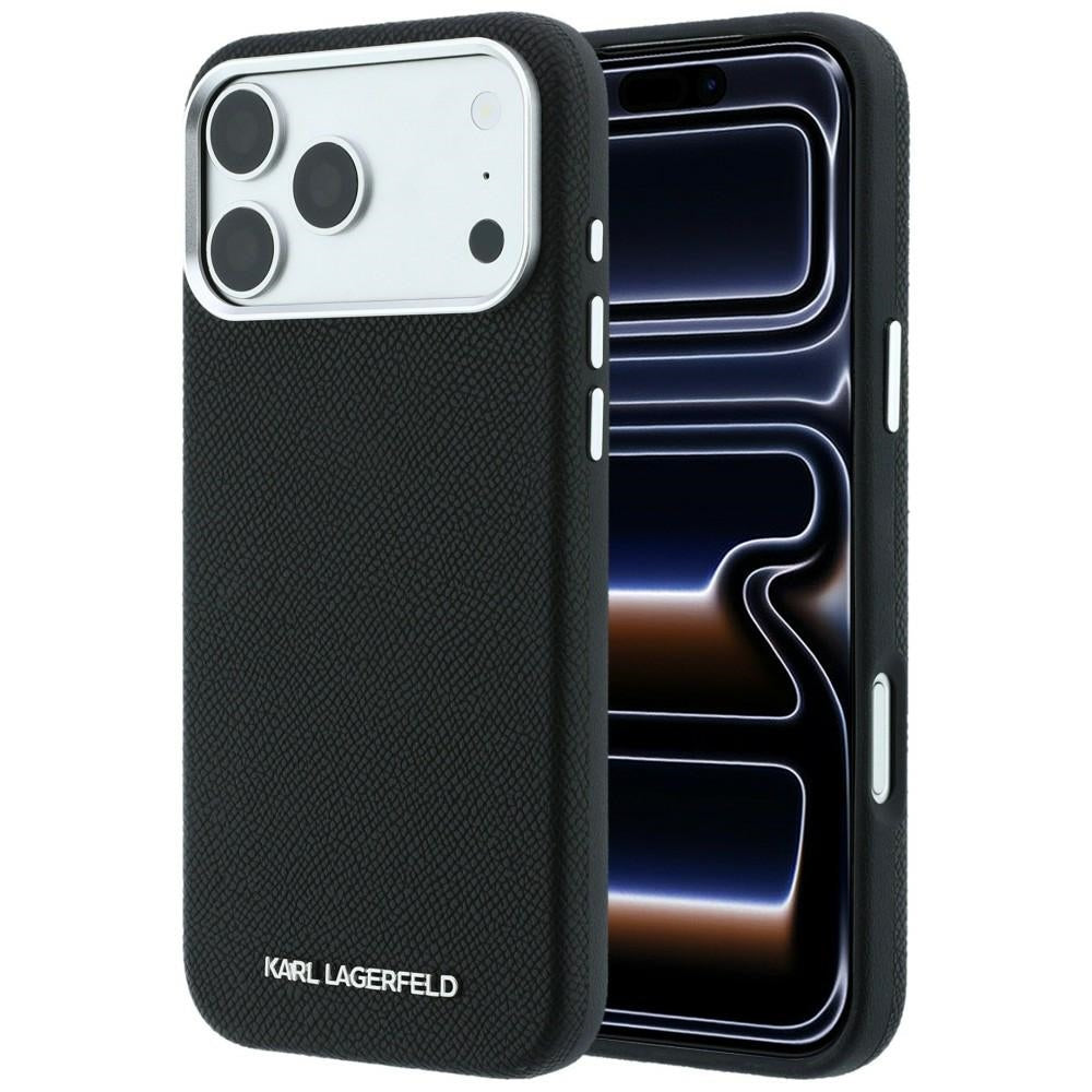 MagSafe-deksel for Apple iPhone 18 Pro / 17 Pro, Karl Lagerfeld, Kornet forlenget logo, svart