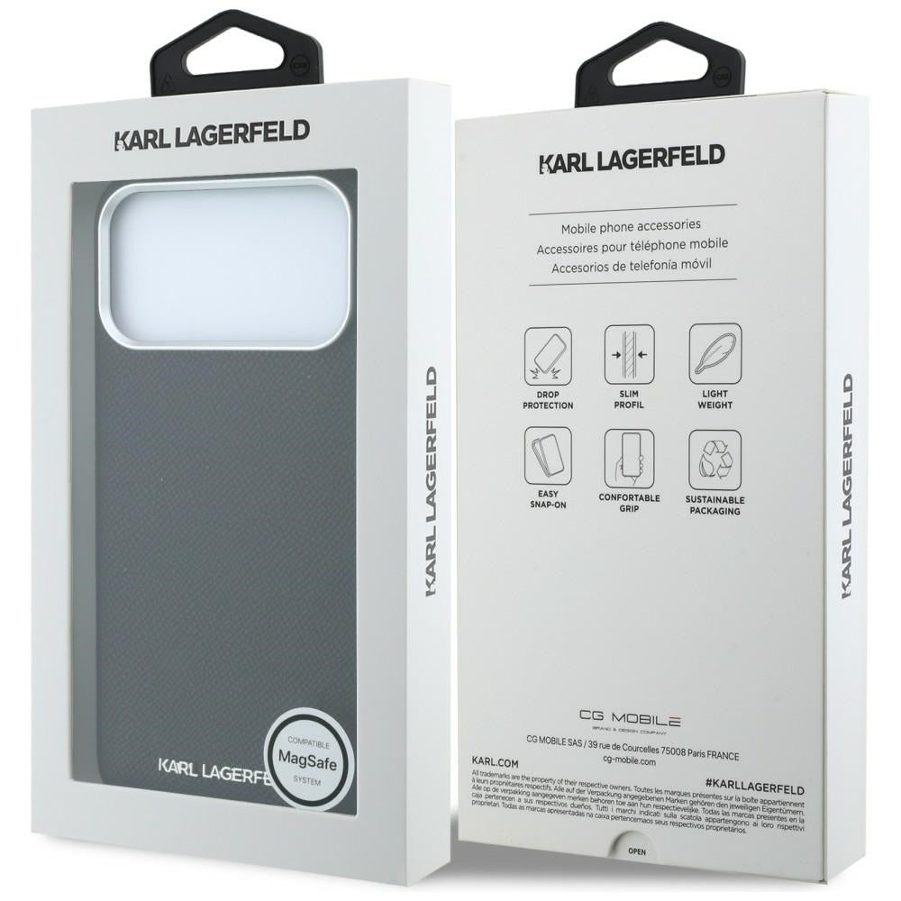 MagSafe-deksel for Apple iPhone 18 Pro / 17 Pro, Karl Lagerfeld, Kornet forlenget logo, svart