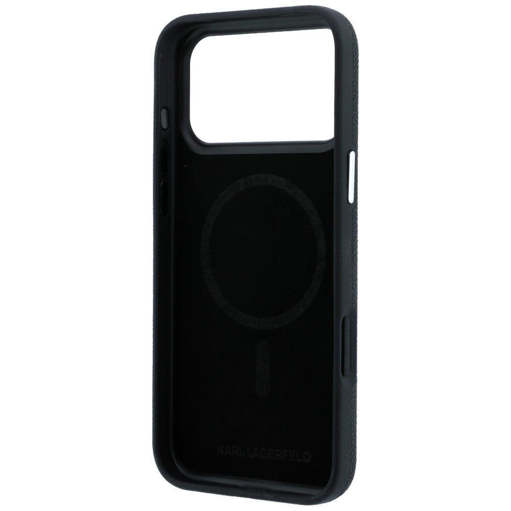 MagSafe-deksel for Apple iPhone 18 Pro / 17 Pro, Karl Lagerfeld, Kornet forlenget logo, svart