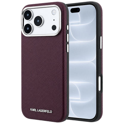 MagSafe-deksel for Apple iPhone 18 Pro / 17 Pro, Karl Lagerfeld, Kornet forlenget logo, Burgunder