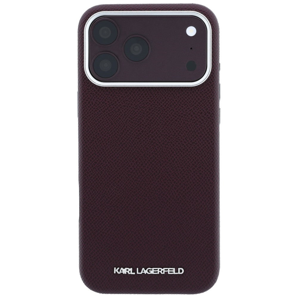 MagSafe-deksel for Apple iPhone 18 Pro / 17 Pro, Karl Lagerfeld, Kornet forlenget logo, Burgunder