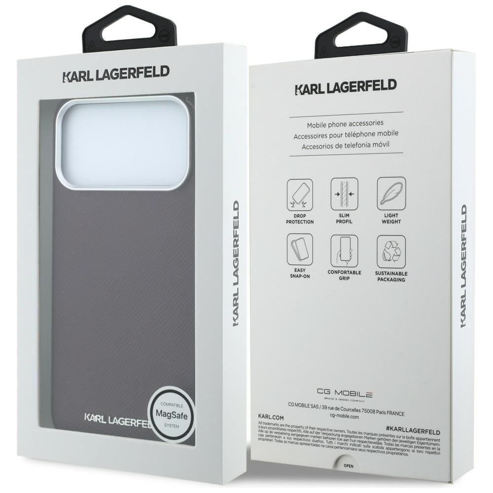 MagSafe-deksel for Apple iPhone 18 Pro / 17 Pro, Karl Lagerfeld, Kornet forlenget logo, Burgunder
