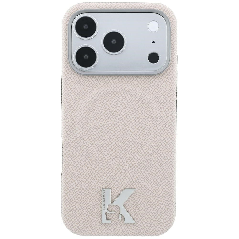 MagSafe-deksel for Apple iPhone 18 Pro / 17 Pro, Karl Lagerfeld, Kornet preget ring, Beige