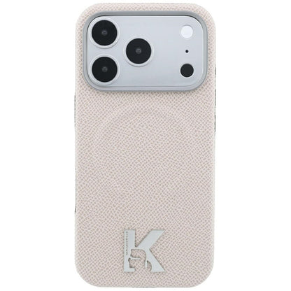 MagSafe-deksel for Apple iPhone 18 Pro / 17 Pro, Karl Lagerfeld, Kornet preget ring, Beige