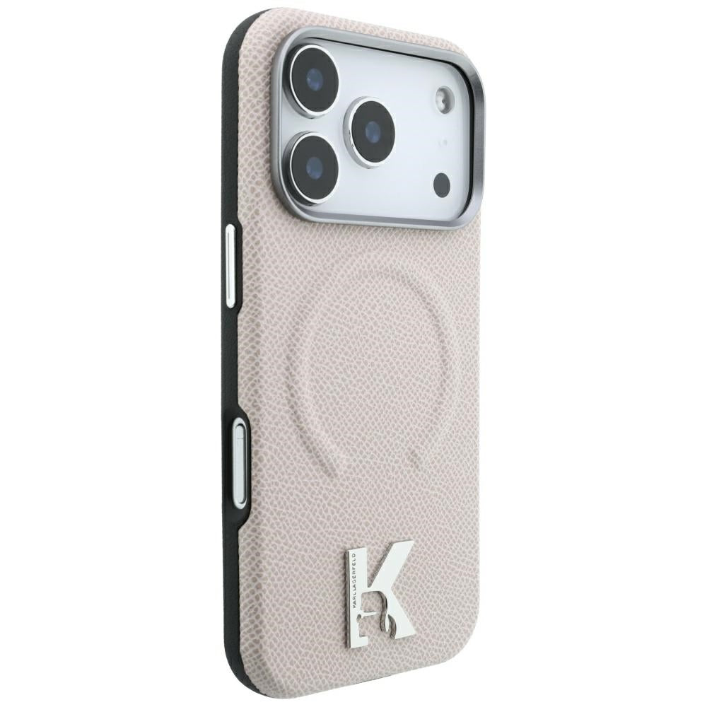 MagSafe-deksel for Apple iPhone 18 Pro / 17 Pro, Karl Lagerfeld, Kornet preget ring, Beige