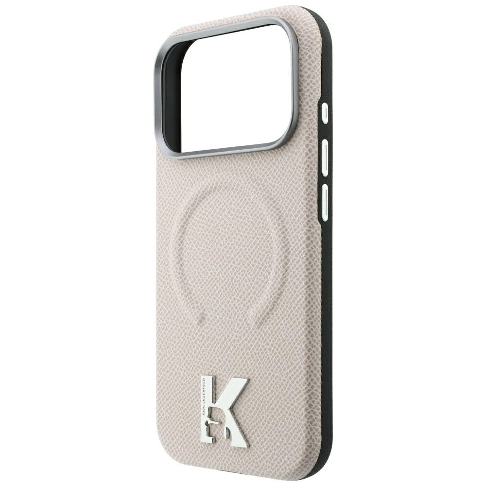MagSafe-deksel for Apple iPhone 18 Pro / 17 Pro, Karl Lagerfeld, Kornet preget ring, Beige