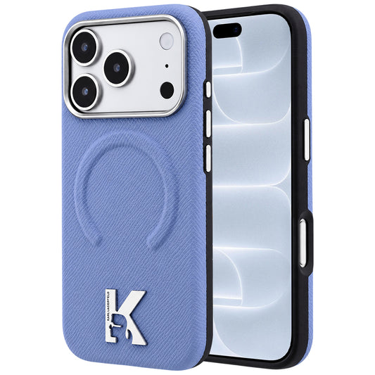 MagSafe-deksel til Apple iPhone 18 Pro / 17 Pro, Karl Lagerfeld, Grained Embossed Ring, blå