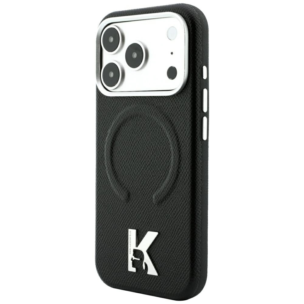 MagSafe-deksel for Apple iPhone 18 Pro / 17 Pro, Karl Lagerfeld, Kornet preget ring, svart