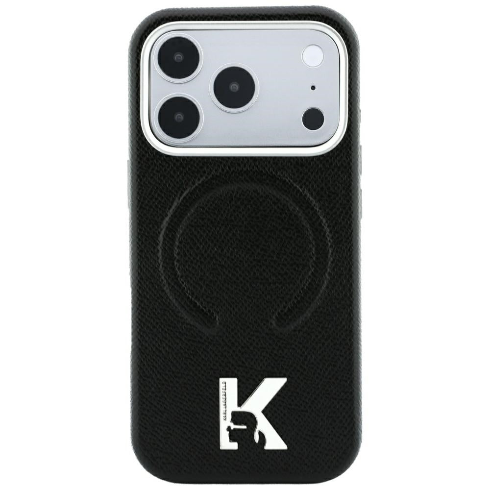 MagSafe-deksel for Apple iPhone 18 Pro / 17 Pro, Karl Lagerfeld, Kornet preget ring, svart