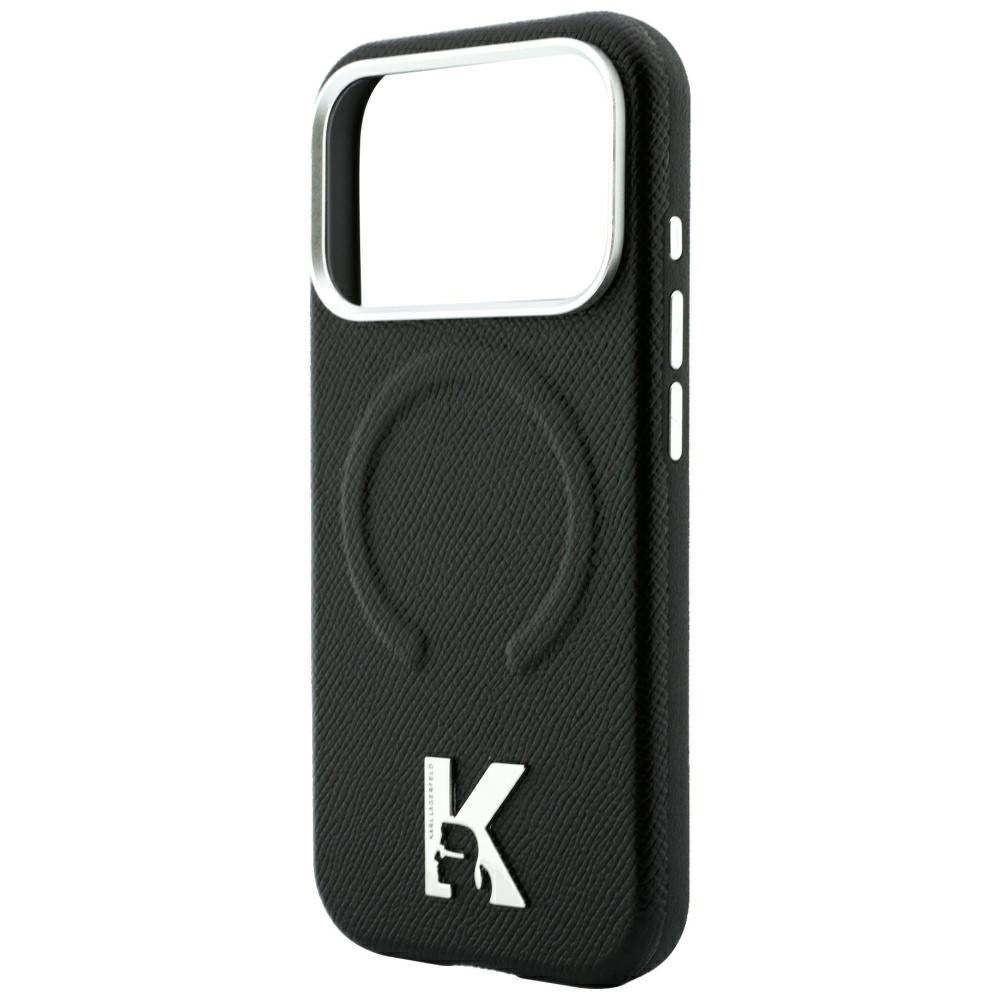 MagSafe-deksel for Apple iPhone 18 Pro / 17 Pro, Karl Lagerfeld, Kornet preget ring, svart
