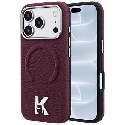MagSafe-deksel for Apple iPhone 18 Pro / 17 Pro, Karl Lagerfeld, Kornet preget ring, Burgunder