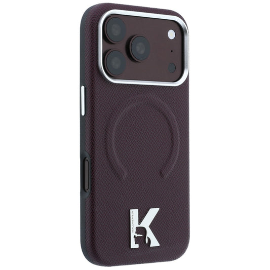 MagSafe-deksel for Apple iPhone 18 Pro / 17 Pro, Karl Lagerfeld, Kornet preget ring, Burgunder