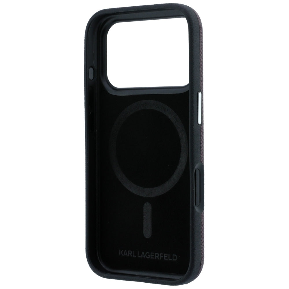 MagSafe-deksel for Apple iPhone 18 Pro / 17 Pro, Karl Lagerfeld, Kornet preget ring, Burgunder