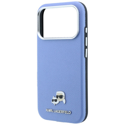 MagSafe-deksel for Apple iPhone 18 Pro / 17 Pro, Karl Lagerfeld, Grained Karl & Choupette Head's Metal, Bleu