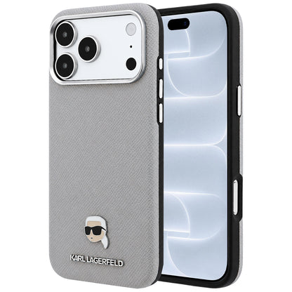 MagSafe-deksel for Apple iPhone 18 Pro / 17 Pro, Karl Lagerfeld, Kornet Karl Head's Metal, Grå