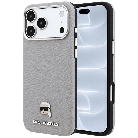 MagSafe-deksel for Apple iPhone 18 Pro / 17 Pro, Karl Lagerfeld, Kornet Karl Head's Metal, Grå