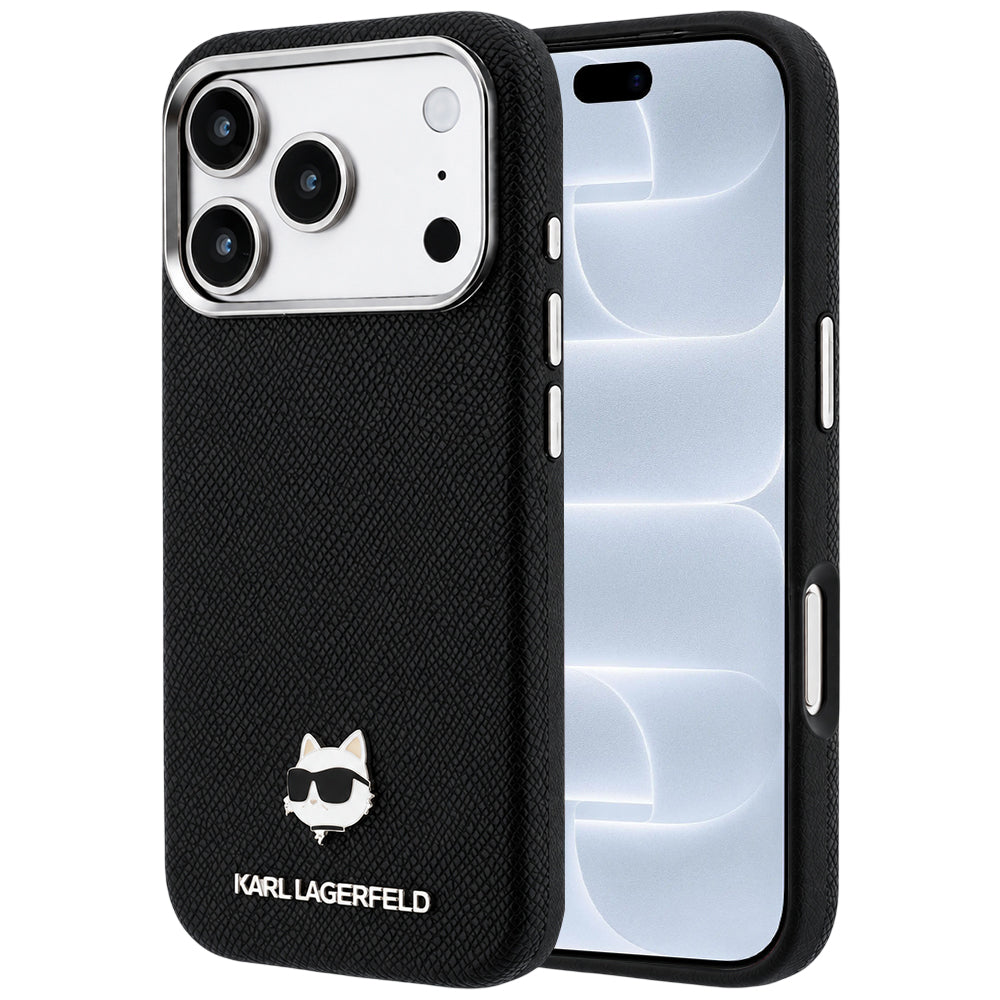 MagSafe-deksel for Apple iPhone 18 Pro / 17 Pro, Karl Lagerfeld, Kornet Karl Head's Metal, Svart