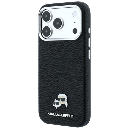 MagSafe-deksel for Apple iPhone 18 Pro / 17 Pro, Karl Lagerfeld, Grained KC Heads, Svart