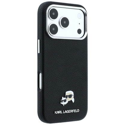 MagSafe-deksel for Apple iPhone 18 Pro / 17 Pro, Karl Lagerfeld, Grained KC Heads, Svart