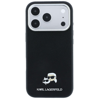 MagSafe-deksel for Apple iPhone 18 Pro / 17 Pro, Karl Lagerfeld, Grained KC Heads, Svart